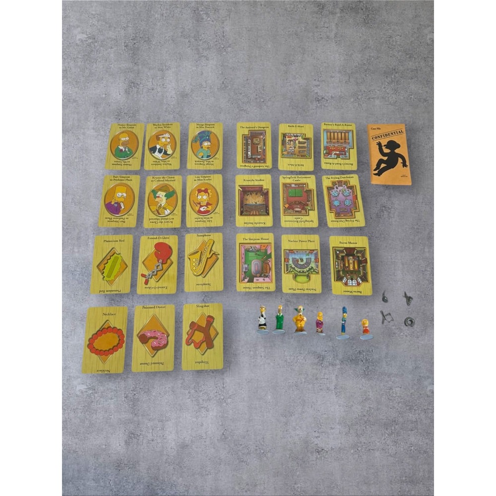 The Simpsons Clue Board Game Replacement Pieces Cards Tokens 2002 Multi Good